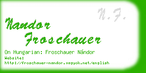 nandor froschauer business card